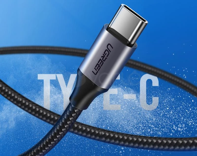 Nikeliu dengtas USB-C kabelis QC3.0 UGREEN 0.25m