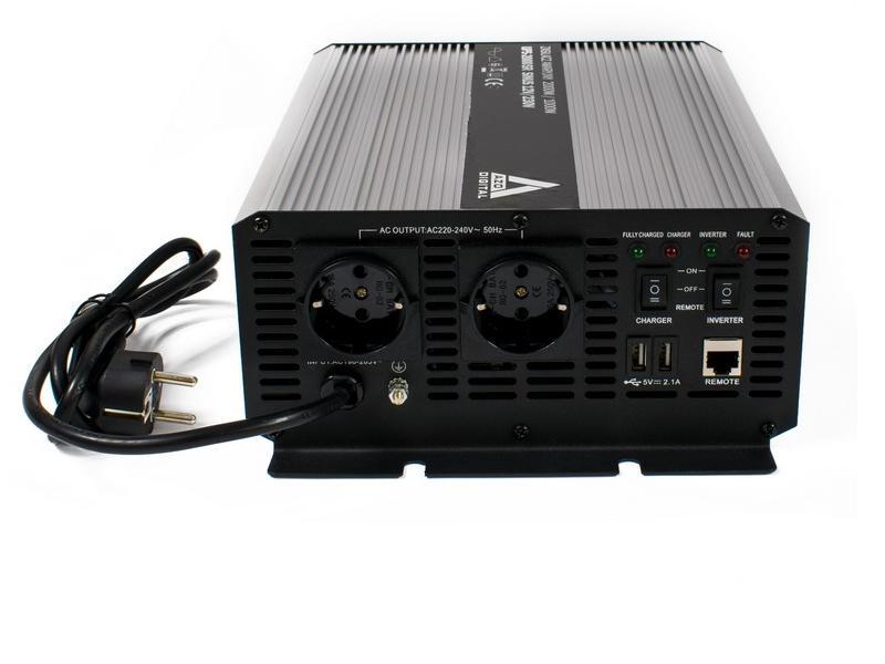 Nepertraukiamas maitinimo šaltinis (UPS + AVR) AZO Digital 12V UPS-2000SR Sinus 2000W/1000W 12V/230V