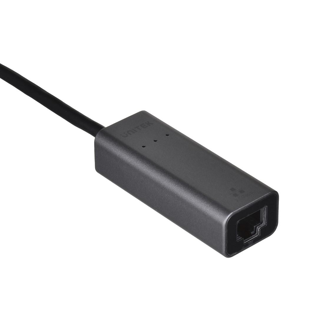 Tinklo Adapteris - UNITEK U1313C USB-A/USB-C Į RJ-45 2.5 Gbit Pilkas