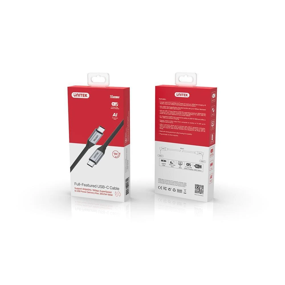 UNITEK C14082ABK USB cable USB 3.2 Gen 2 (3.1 Gen 2) 1 m USB C Juodas