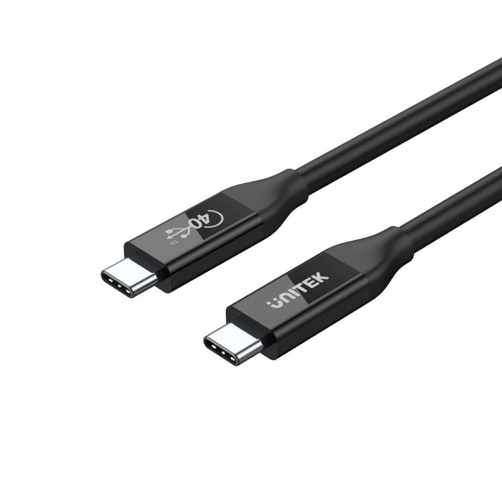 UNITEK C14100BK-0,8M kabelis USB-C 4.0 PD 100W 40Gbps 8K 0,8m