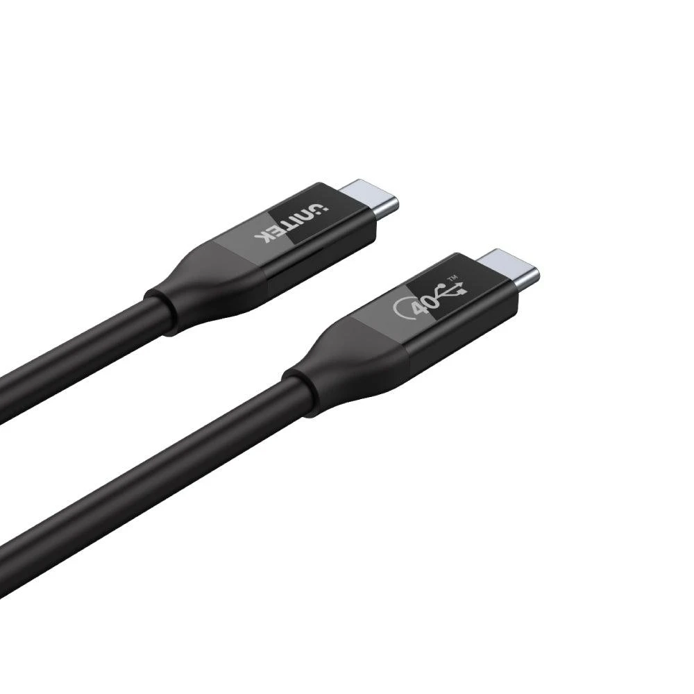 UNITEK C14100BK-0,8M kabelis USB-C 4.0 PD 100W 40Gbps 8K 0,8m