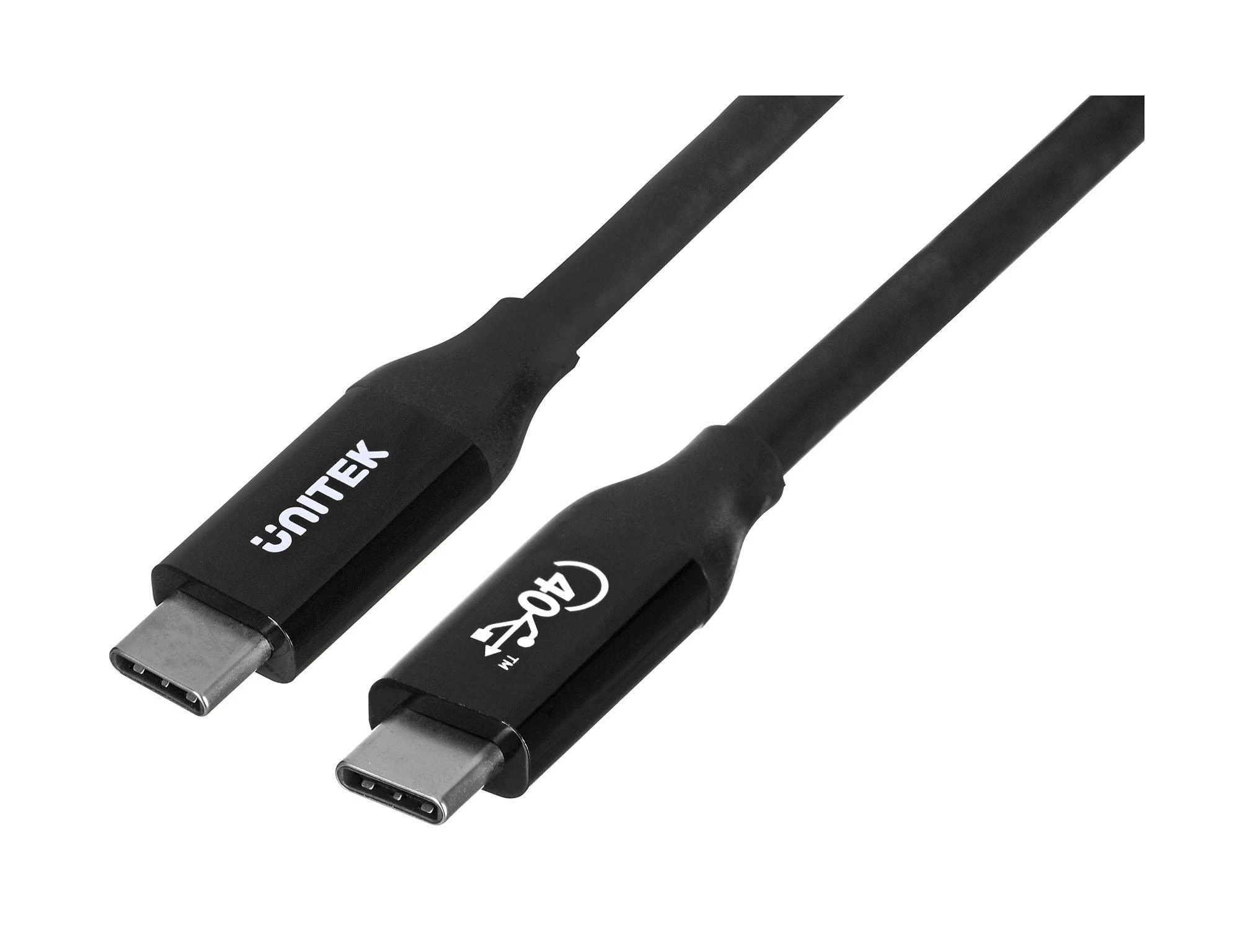 UNITEK C14100BK-0,8M kabelis USB-C 4.0 PD 100W 40Gbps 8K 0,8m