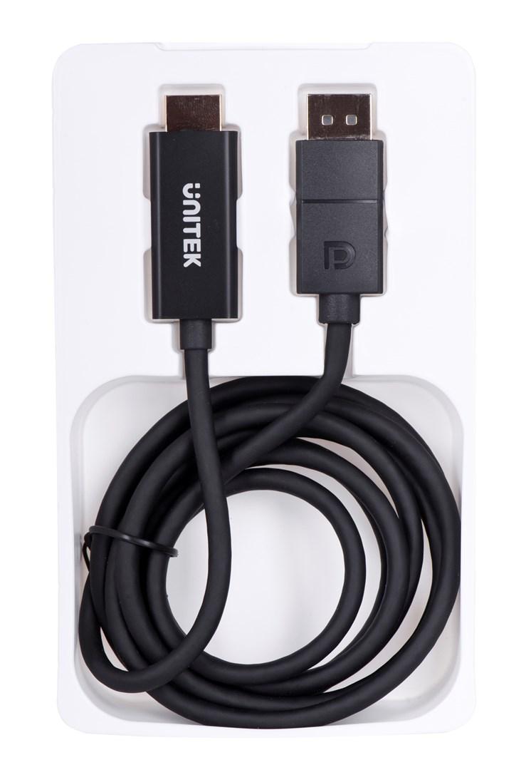 UNITEK V1608A CABLE ADAPTER DisplayPort 1.2 HDMI 2.0 4K 60HZ 1.8m, žema kaina Varle.lt