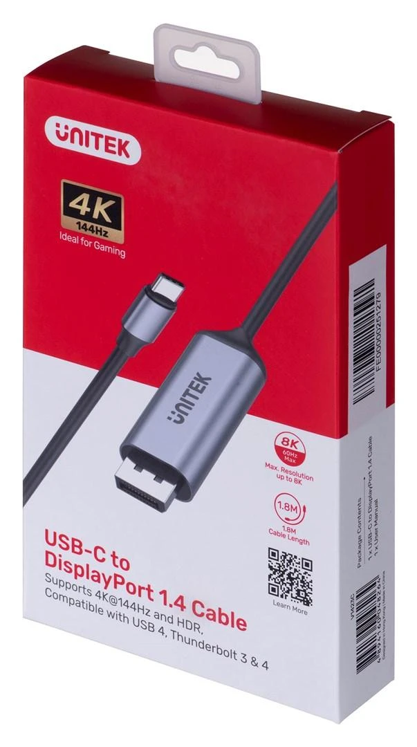 USB-C Adapteris - UNITEK V1423C USB-C į DisplayPort 1.4 8K@60Hz 1.8m