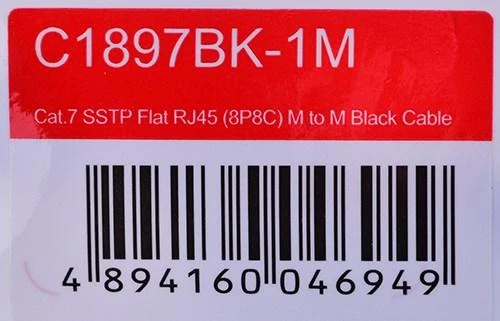 UNITEK C1897BK-1M eterneto kabelis FLAT CAT 7 UTP Ethernet 1m
