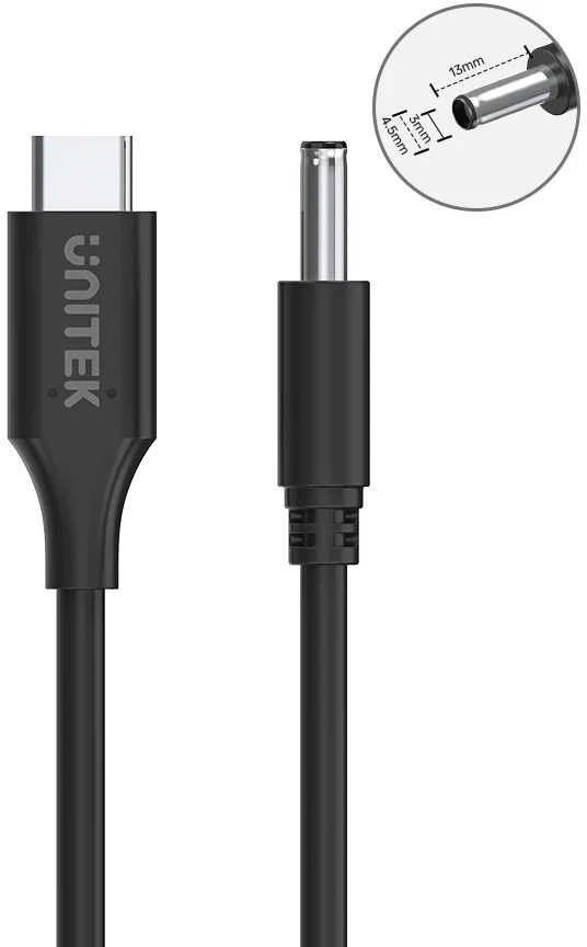Unitek Kabelis maitinimo blokas Dell nešiojamam kompiuteriui 65W USB-C - DC4.5