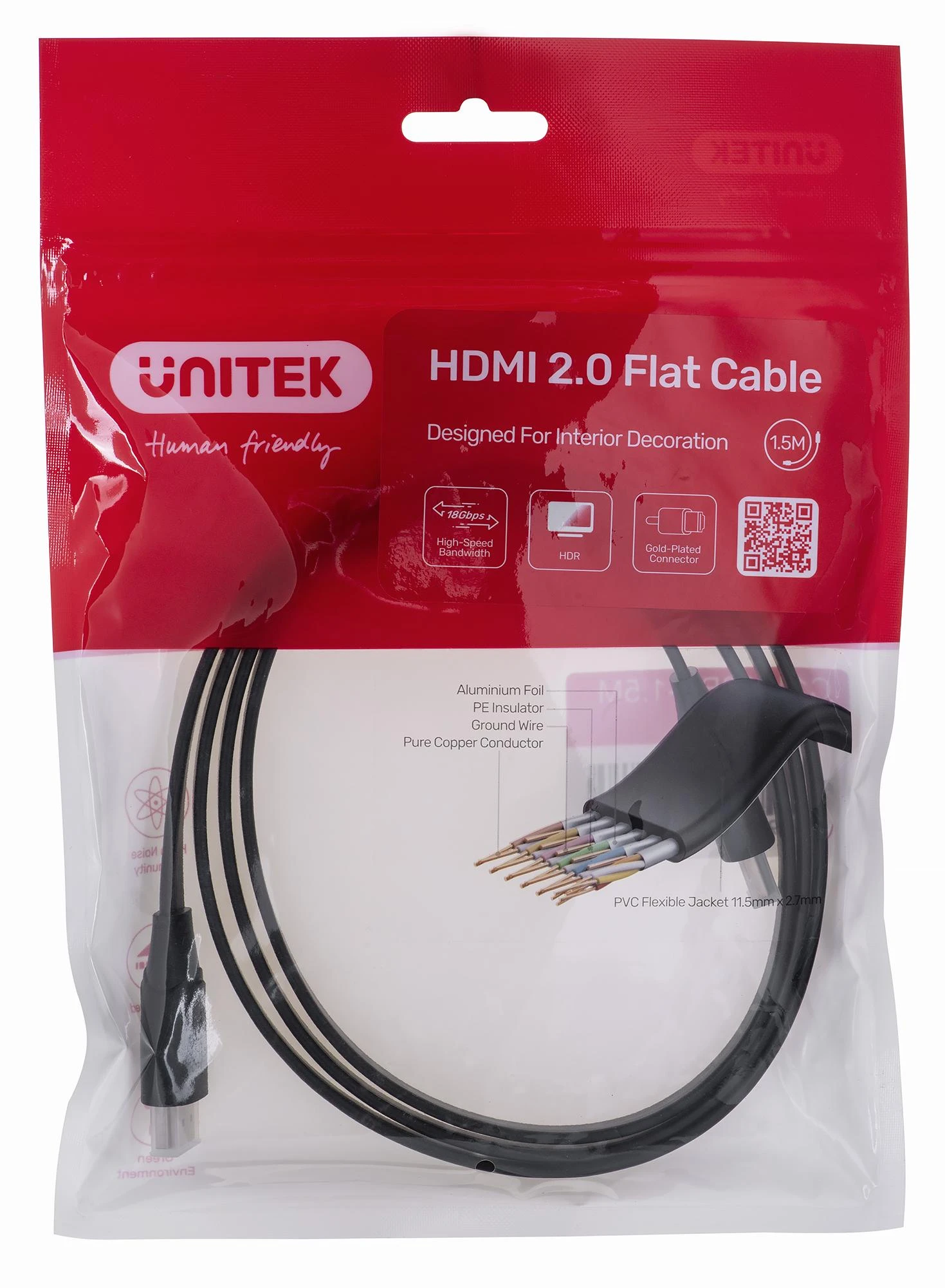 Unitek HDMI 2.0 kabelis originalioje pakuotėje