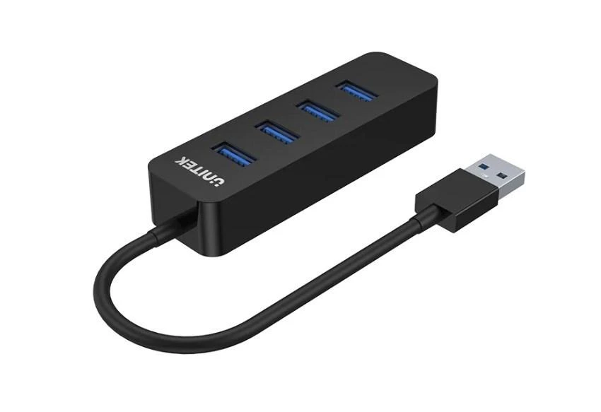 USB Hub - UNITEK H1117A 4-Port USB 3.1 Aktyvus 10W Juodas
