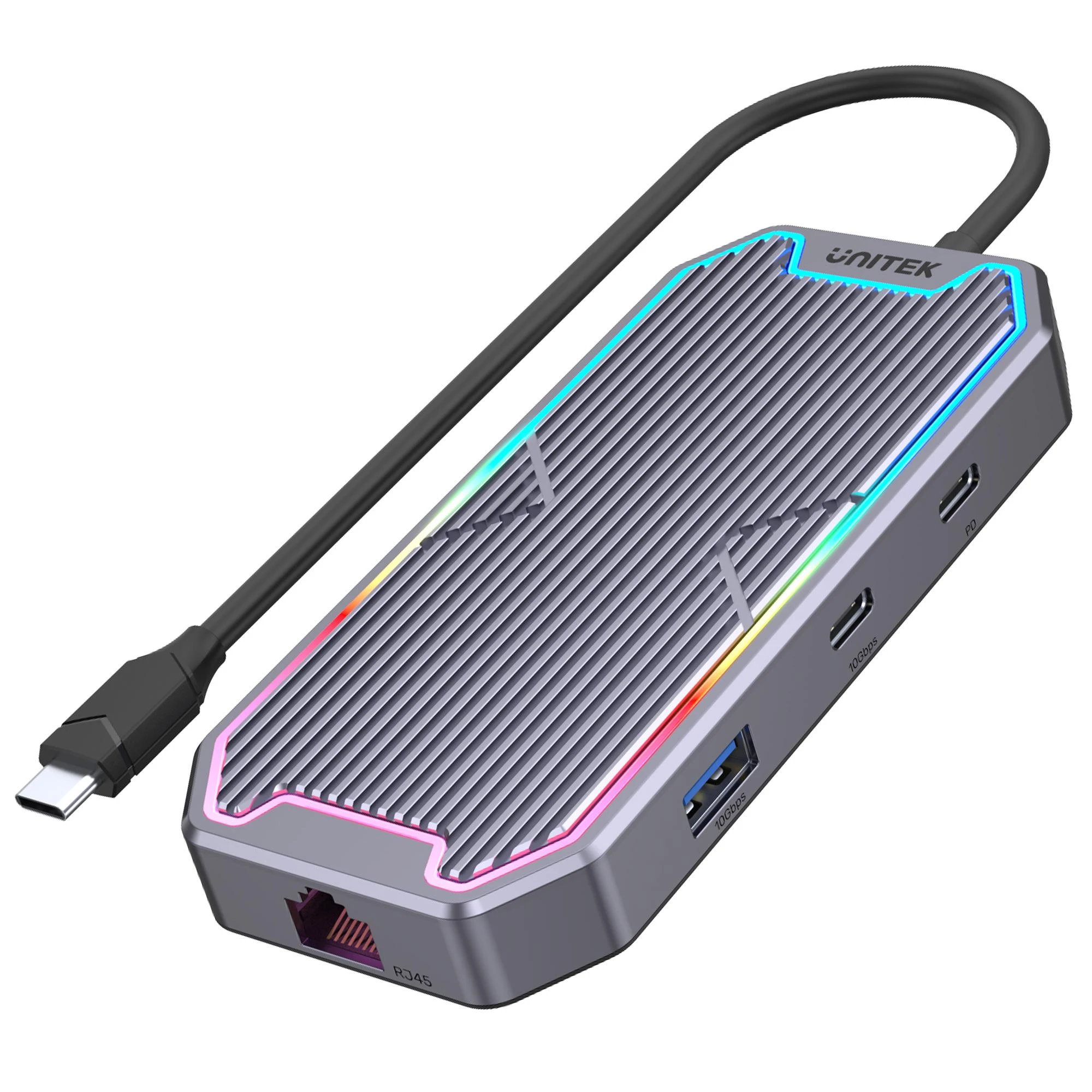 UNITEK HUB USB-C HDMI 2.0 RJ45 3.5mm PD 100W 10Gbps D1029A