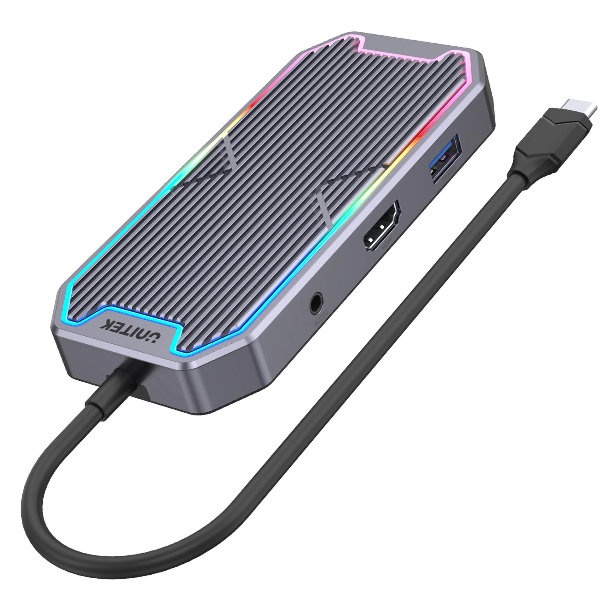 UNITEK HUB USB-C HDMI 2.0 RJ45 3.5mm PD 100W 10Gbps D1029A