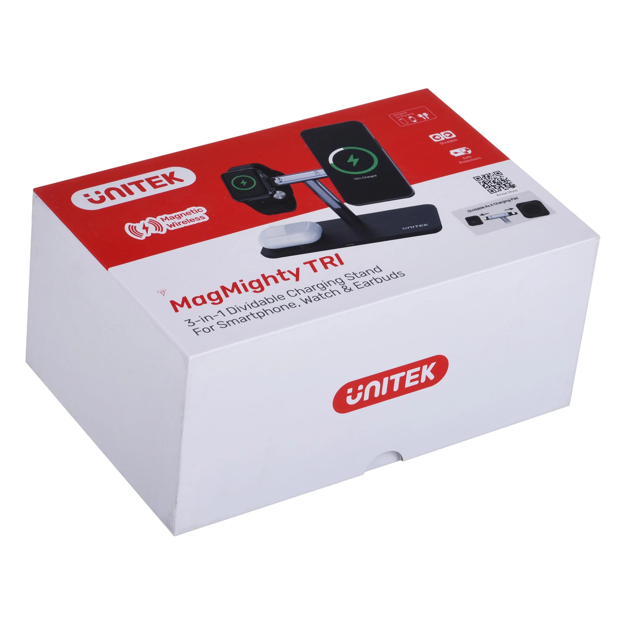 Unitek kroviklis magnetinis Qi 3in1 iPhone 15W