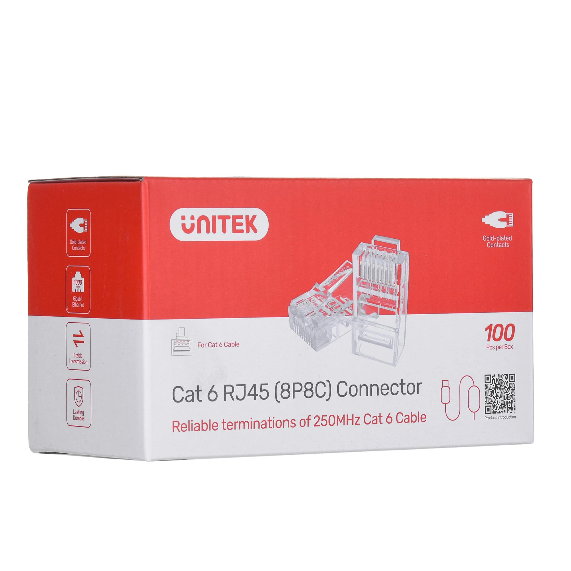 Unitek modulinis kištukas RJ45 Cat.6 100 vnt.