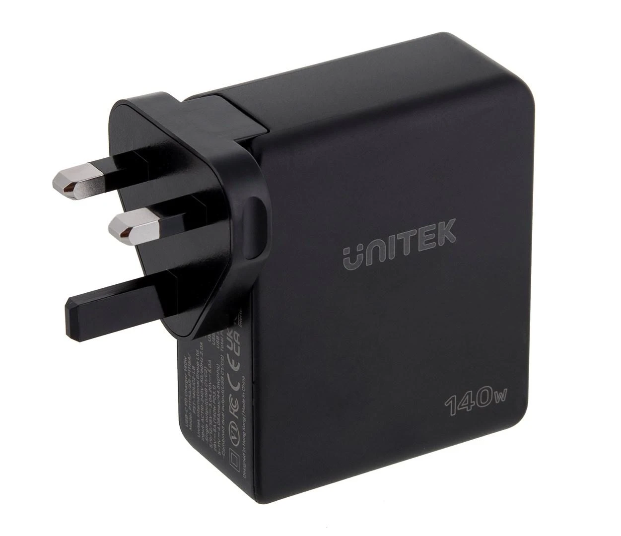 UNITEK CHARGER P1115A GaN 2x USB-C 1x USB-A PD 140W Juodas