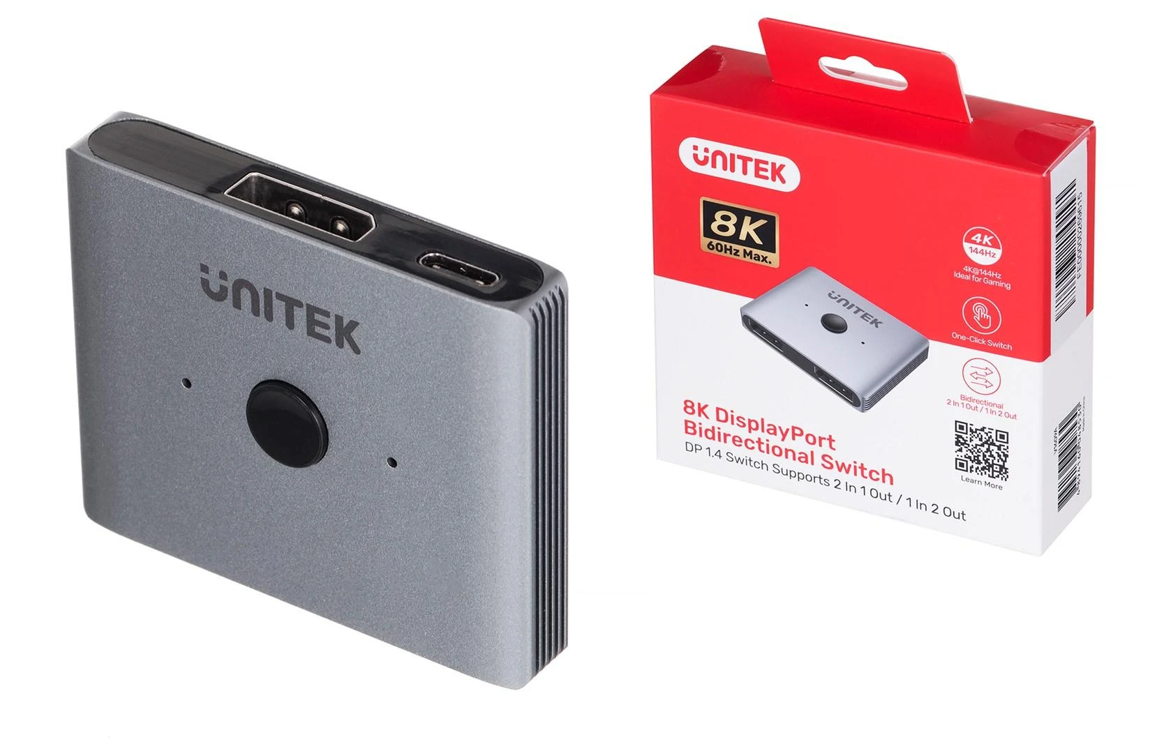 Unitek dvikryptis DP 1.4 8K 2-to-1 jungiklis