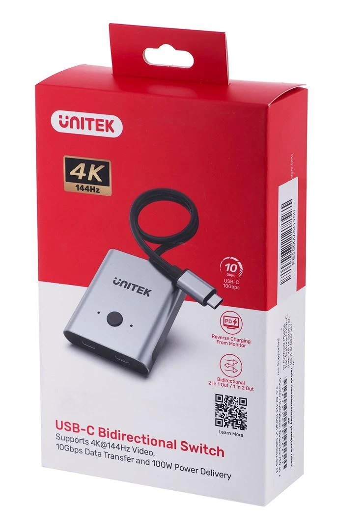 UNITEK D1078A dvikryptis kabelio adapteris USB-C M-F 1m