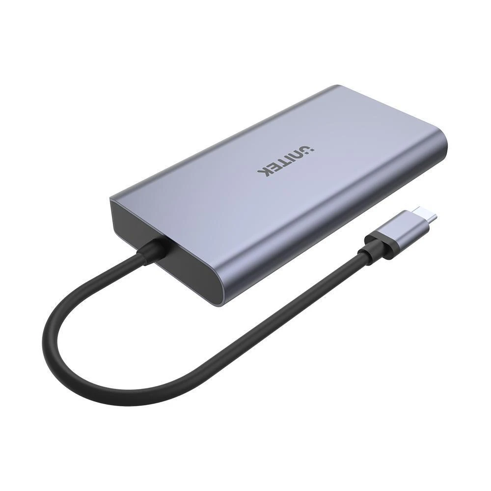 UNITEK D1056A šakotuvas USB-C 2x USB 3.1 HDMI DP RJ45 SD skaitytuvas