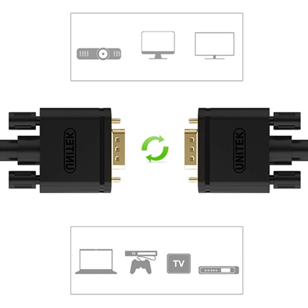 UNITEK Y-C504G Unitek Cable VGA HD15 M/M 3m, Premium, Y-C504G