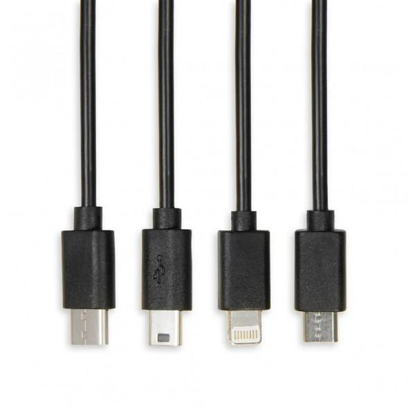 IBOX USB MULTI 4 IN 1 KABELAS: 2X USB-C MICRO USB LIGNING – SPALVOTAS KABELIS