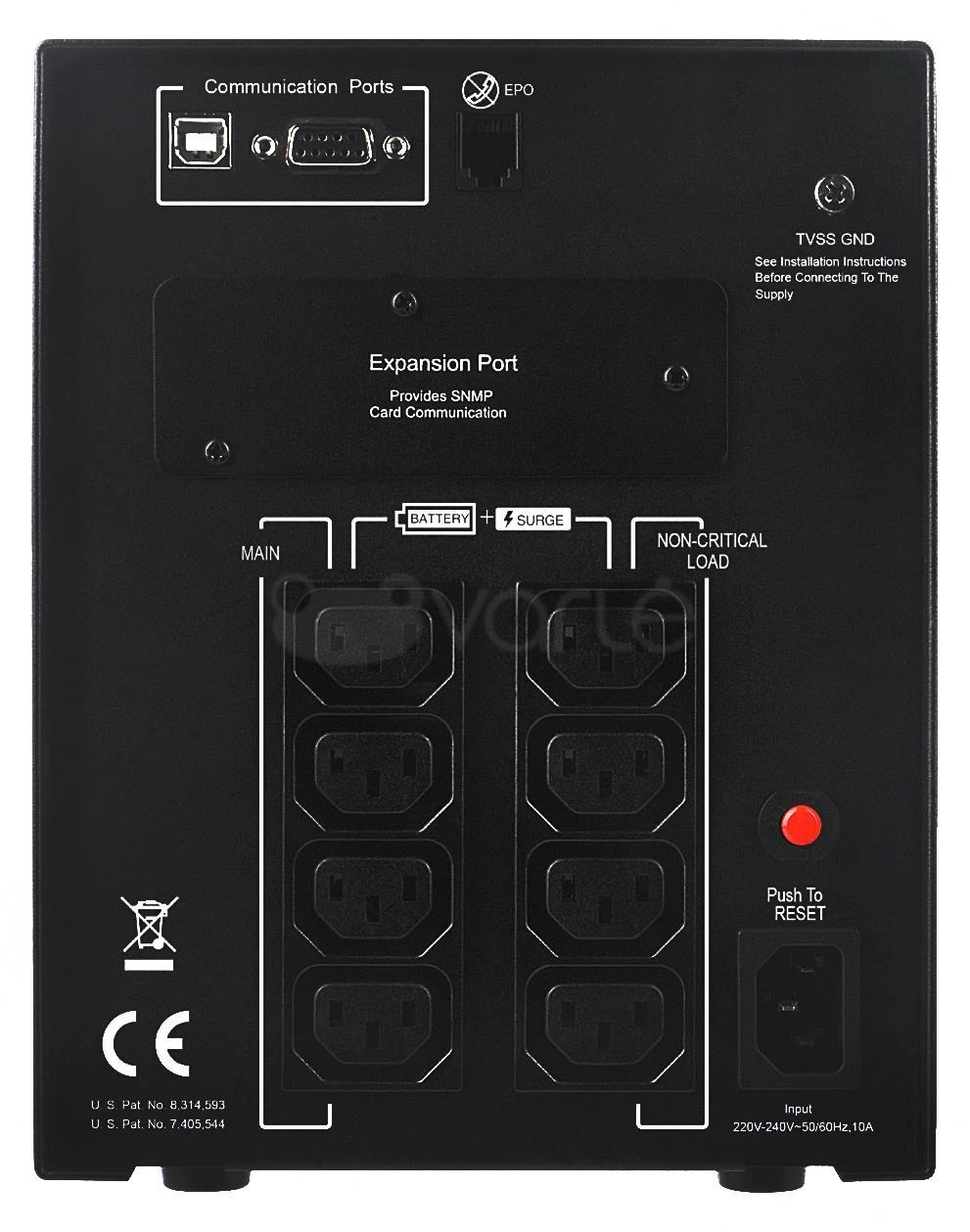 CYBERPOWER PR1000ELCD Line-Interactive 1000VA/900W Sinewave AVR LCD išvestis (8) IEC RS232 USB(HID) EPO SNMP EnergyStar
