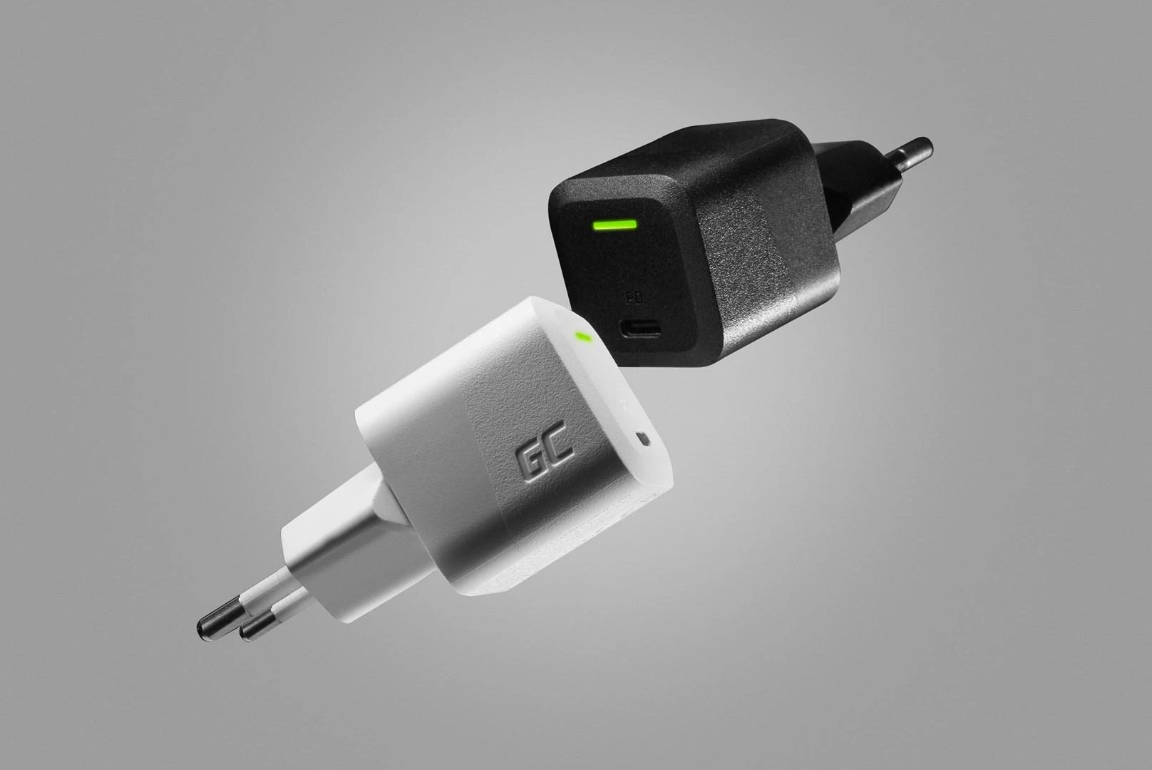 Green Cell Žalias Cell Žalias CELL Charger USB-C GaN GC PowerGaN 33W PD 3.0 QC 3.0 1x USB-C baltas