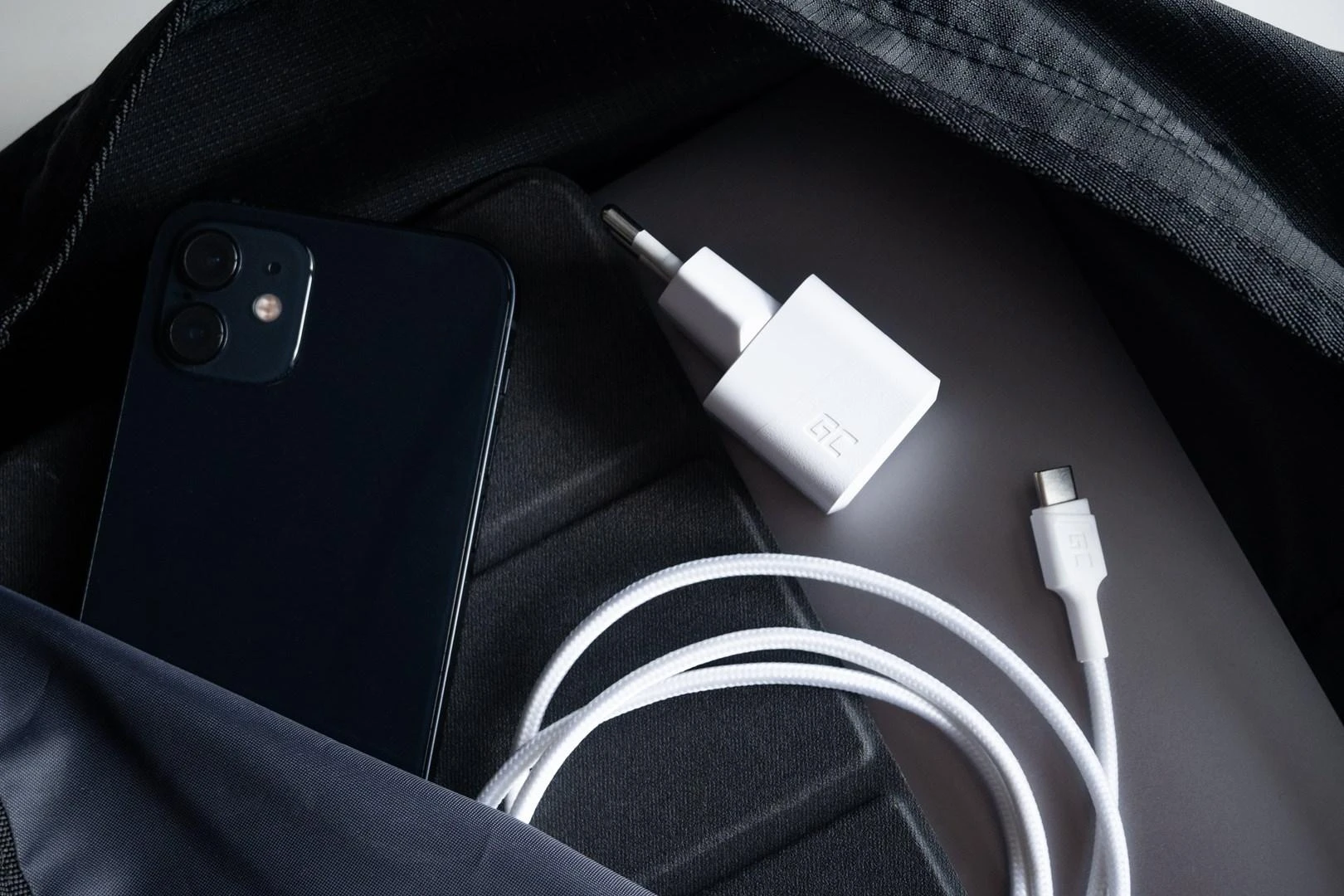 Green Cell Žalias Cell Žalias CELL Charger USB-C GaN GC PowerGaN 33W PD 3.0 QC 3.0 1x USB-C baltas
