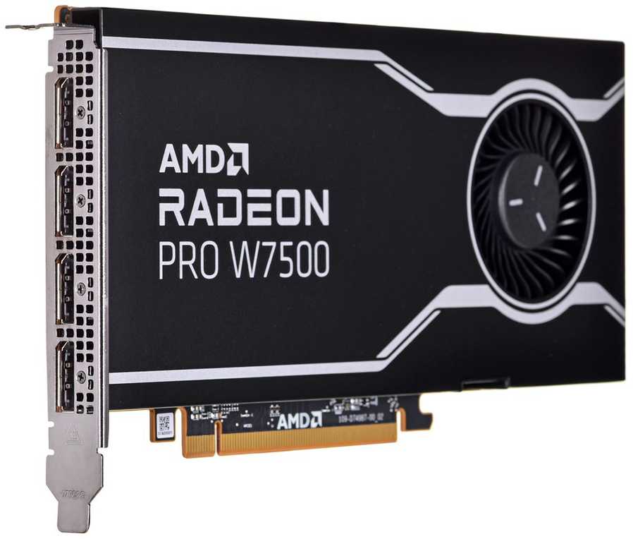AMD GPU W7500 8GB GDDR6 128bit, 12Tflops, 4x DP 2.1, aktyvus ventiliatorius, RDNA3