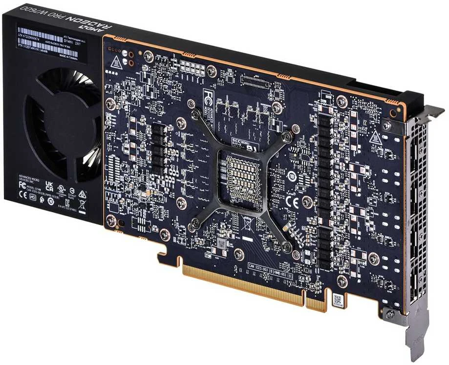 Vaizdo plokštė AMD GPU W7600 8GB GDDR6 128bit, 20Tflops, 4x DP 2.1, aktyvus ventiliatorius, RDNA3