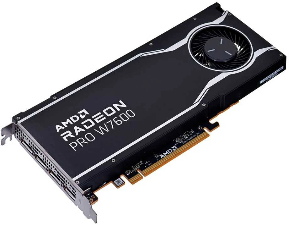 Vaizdo plokštė AMD GPU W7600 8GB GDDR6 128bit, 20Tflops, 4x DP 2.1, aktyvus ventiliatorius, RDNA3