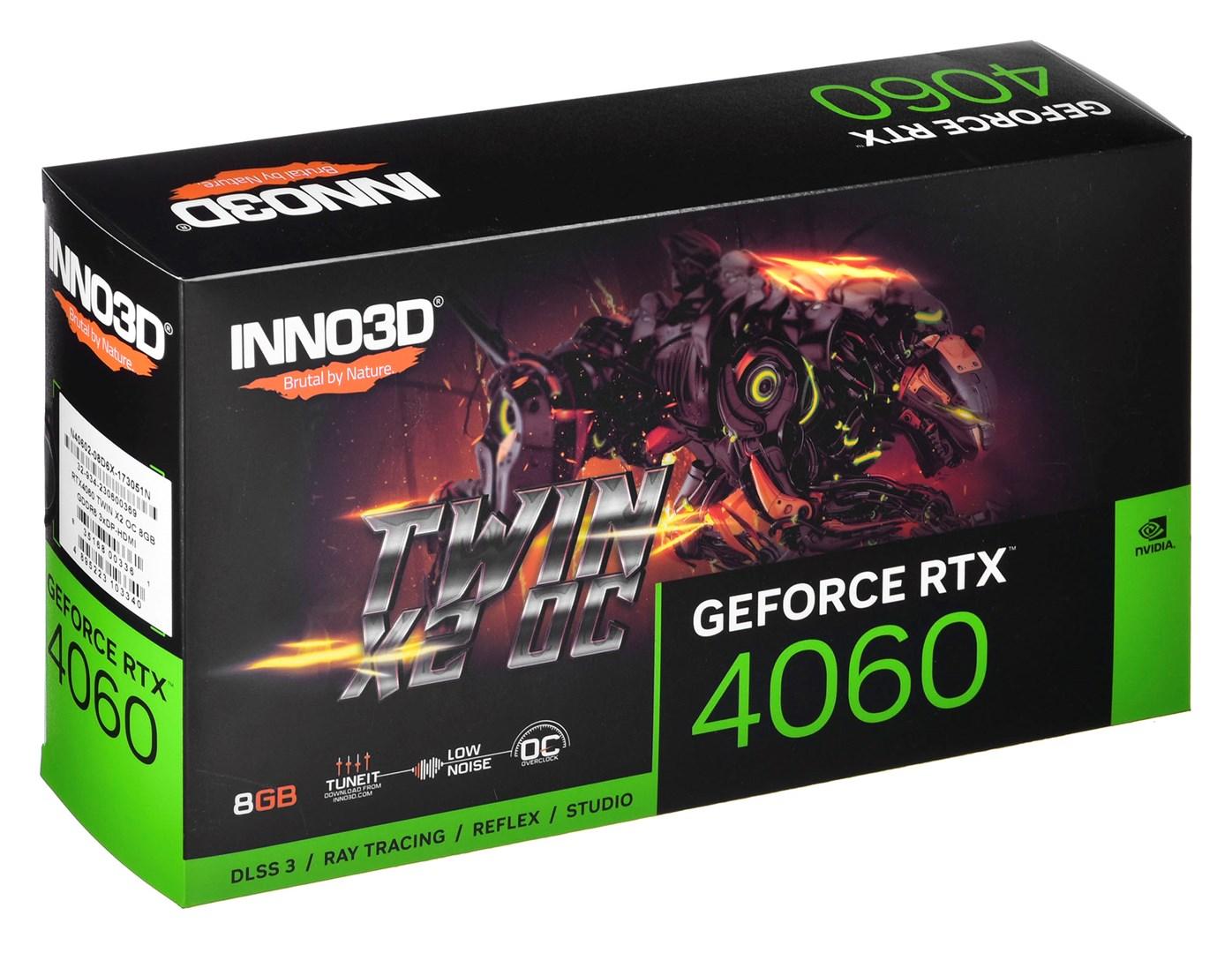 Vaizdo plokštė Inno3D GeForce RTX 4060 Twin X2 OC 8GB