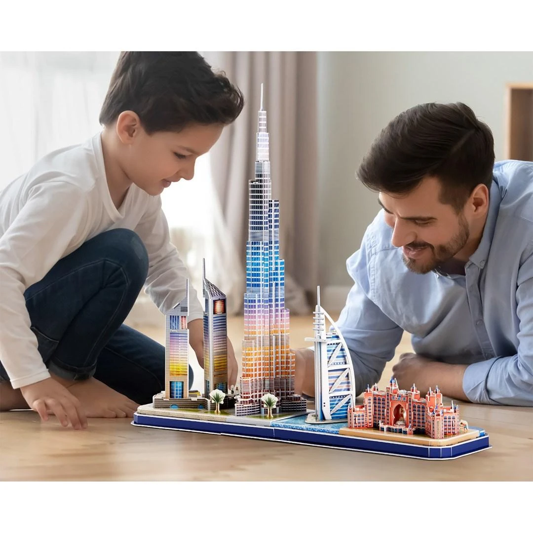 CUBICFUN City Line 3D dėlionė su LED (didelė)„Dubajus"