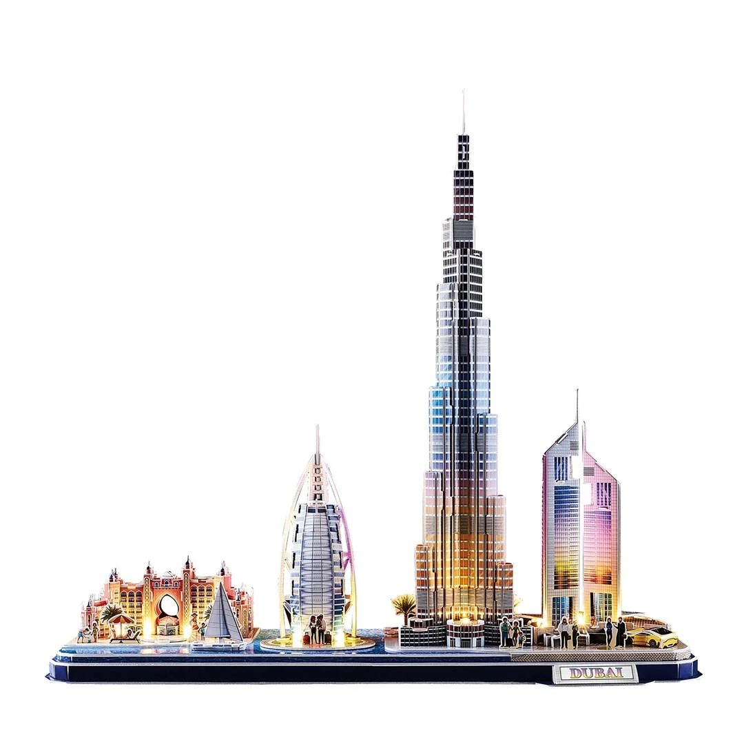 CUBICFUN City Line 3D dėlionė su LED (didelė)„Dubajus"