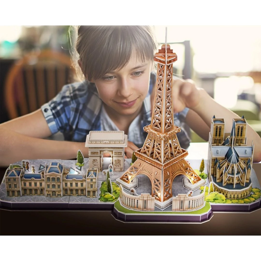 CUBICFUN City Line 3D dėlionė su LED (didelė)„Paryžius"