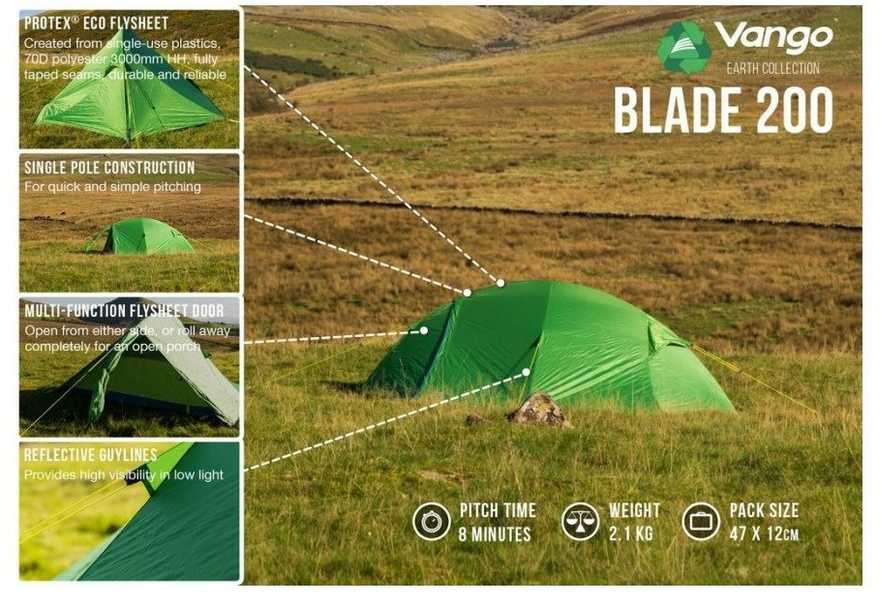Turistinė palapinė Vango Palapinė Blade 200 Pamir Žalias