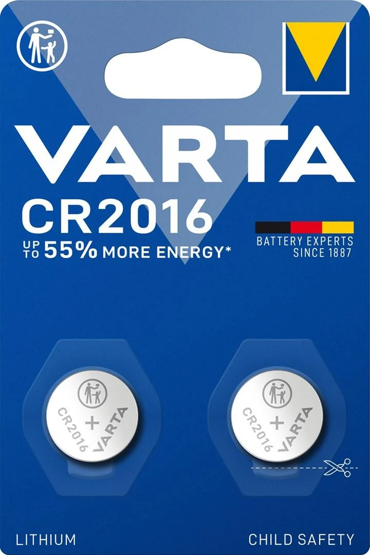 Varta CR2016 ličio baterija 3v 2 vnt