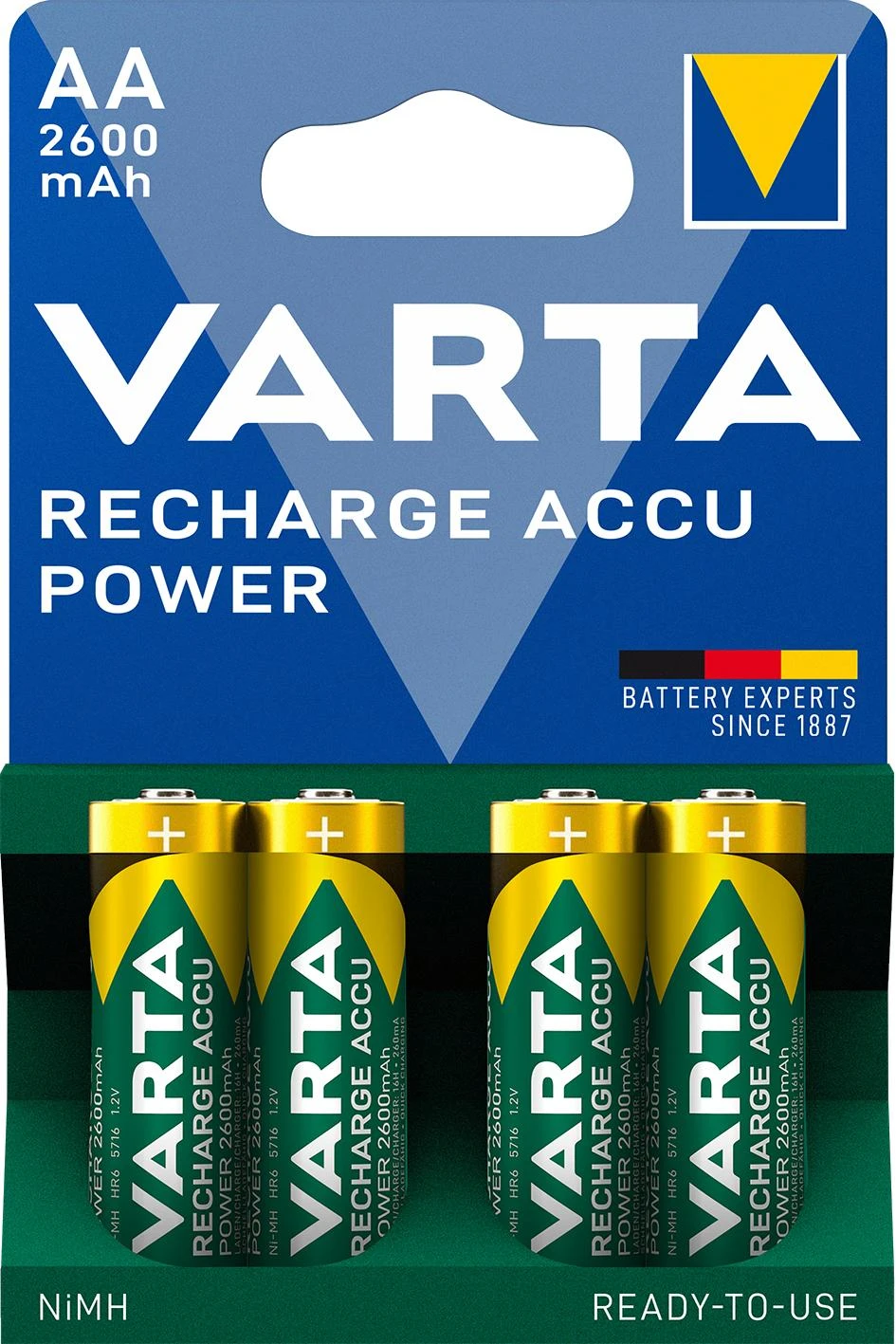 Įkraunami Elementai Varta AA R6 2600 mAh 5716 4 vnt. 