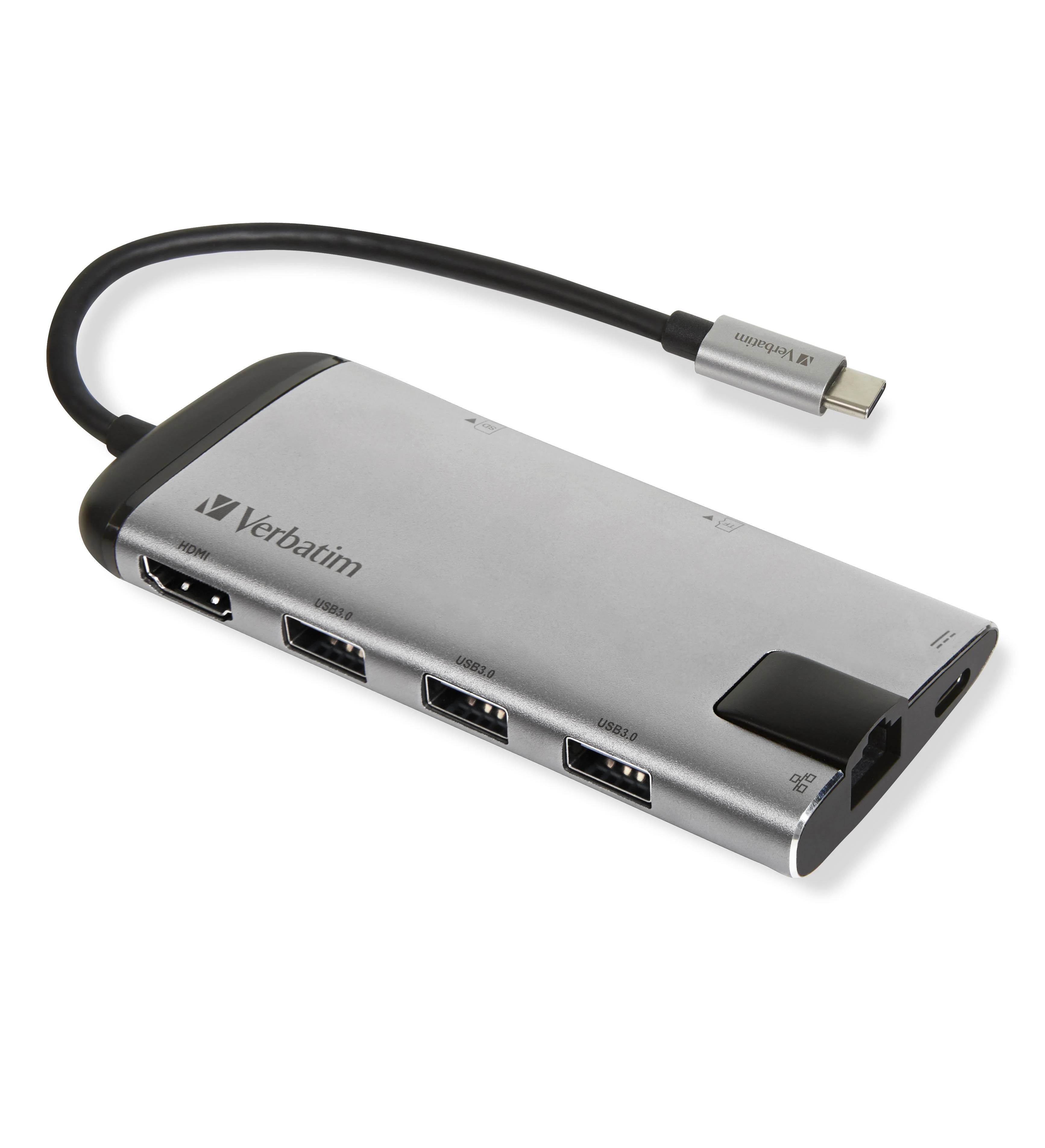Verbatim 49142 sąsajos šakotuvas USB 3.2 Gen 1 (3.1 Gen 1) Type-C 1000 Mbit/ai Juoda, Sidabras