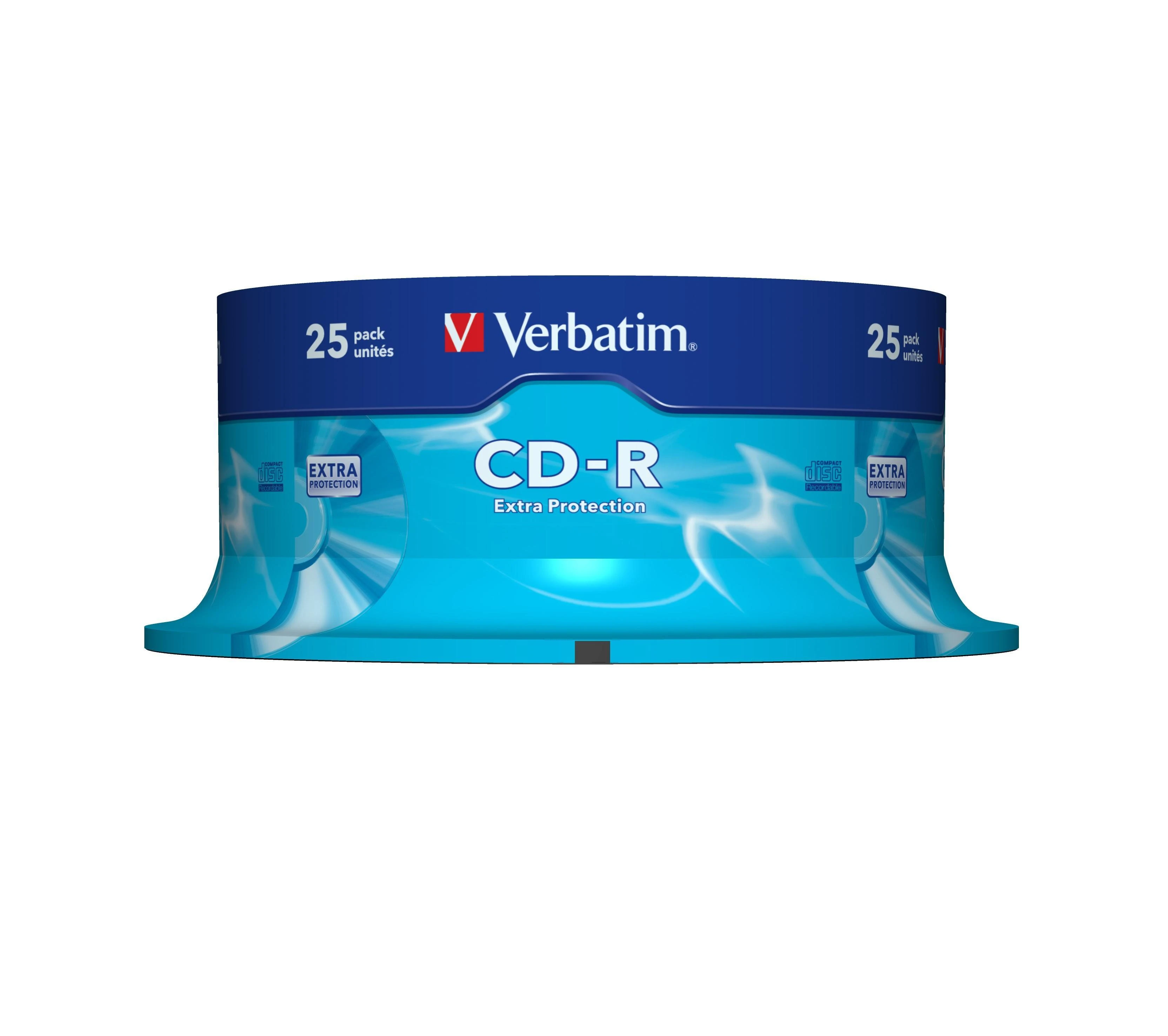 „Verbatim CR-R Extra Protection“ 0,7 GB, 52 x 25 pakuotės velenas