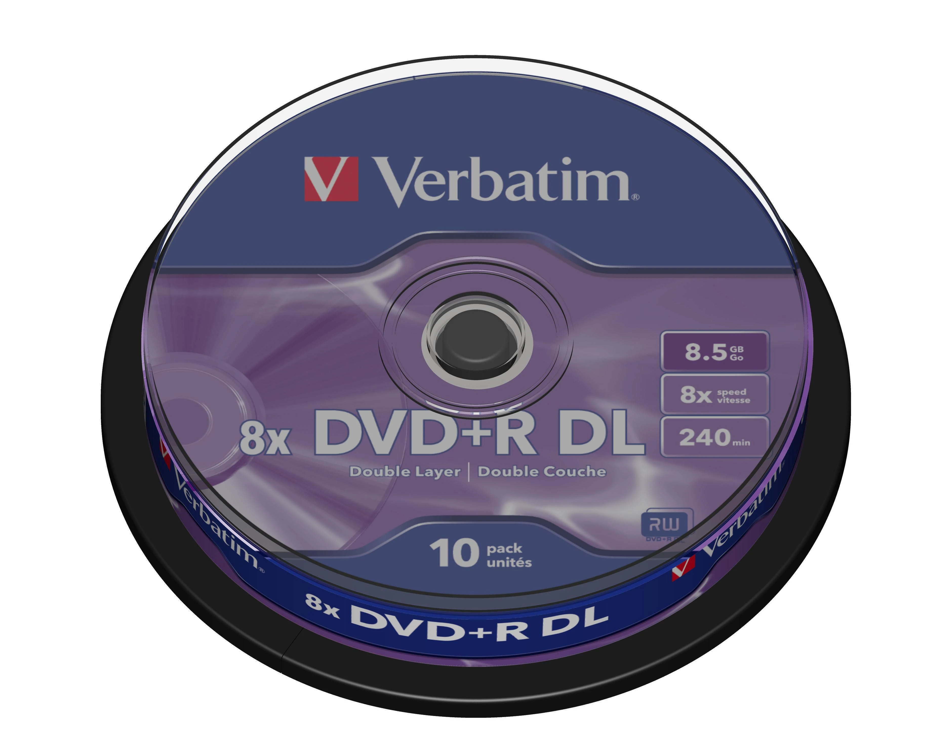 Verbatim DVD+R 8x 8.5GB DL Matte sidabrinis 10 vnt. pakuotė