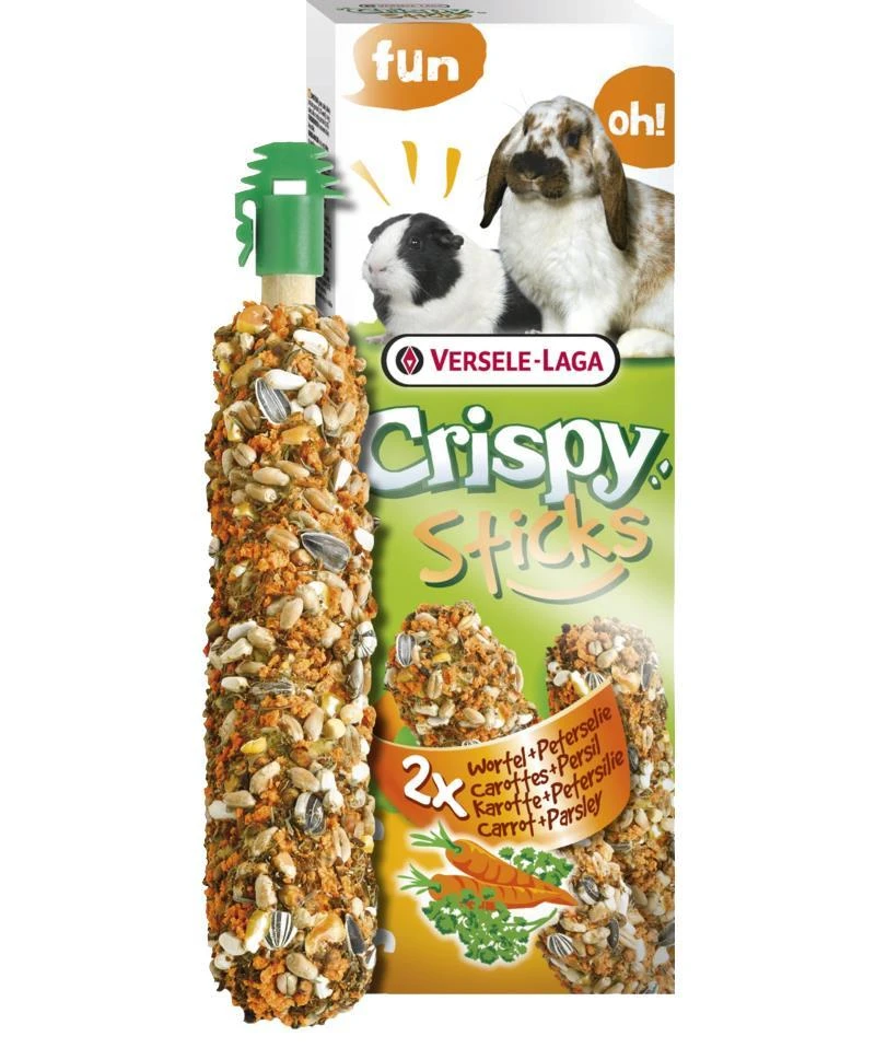 „Versele Laga“ – „Sticks“ triušių ir jūrų kiaulyčių pašaras, morkos ir petražolės, 110 g – (510.0138)