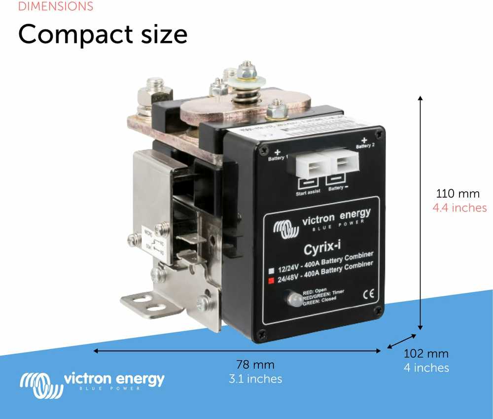 Dėklas Victron Energy „Cyrix-i“ 24/48 V-400 A išmanusis jungiklis
