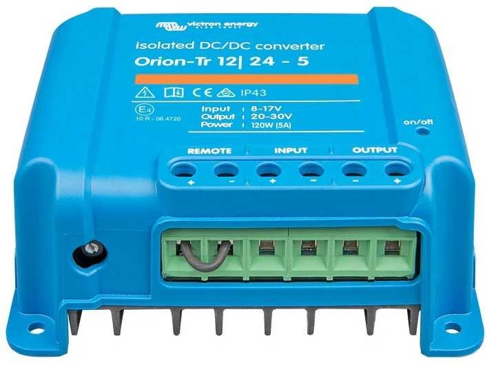 Įtampos keitiklis DC/DC 12V:24V 5A 120W Orion-Tr, galvaniškai izoliuotas, IP43, Victron energy