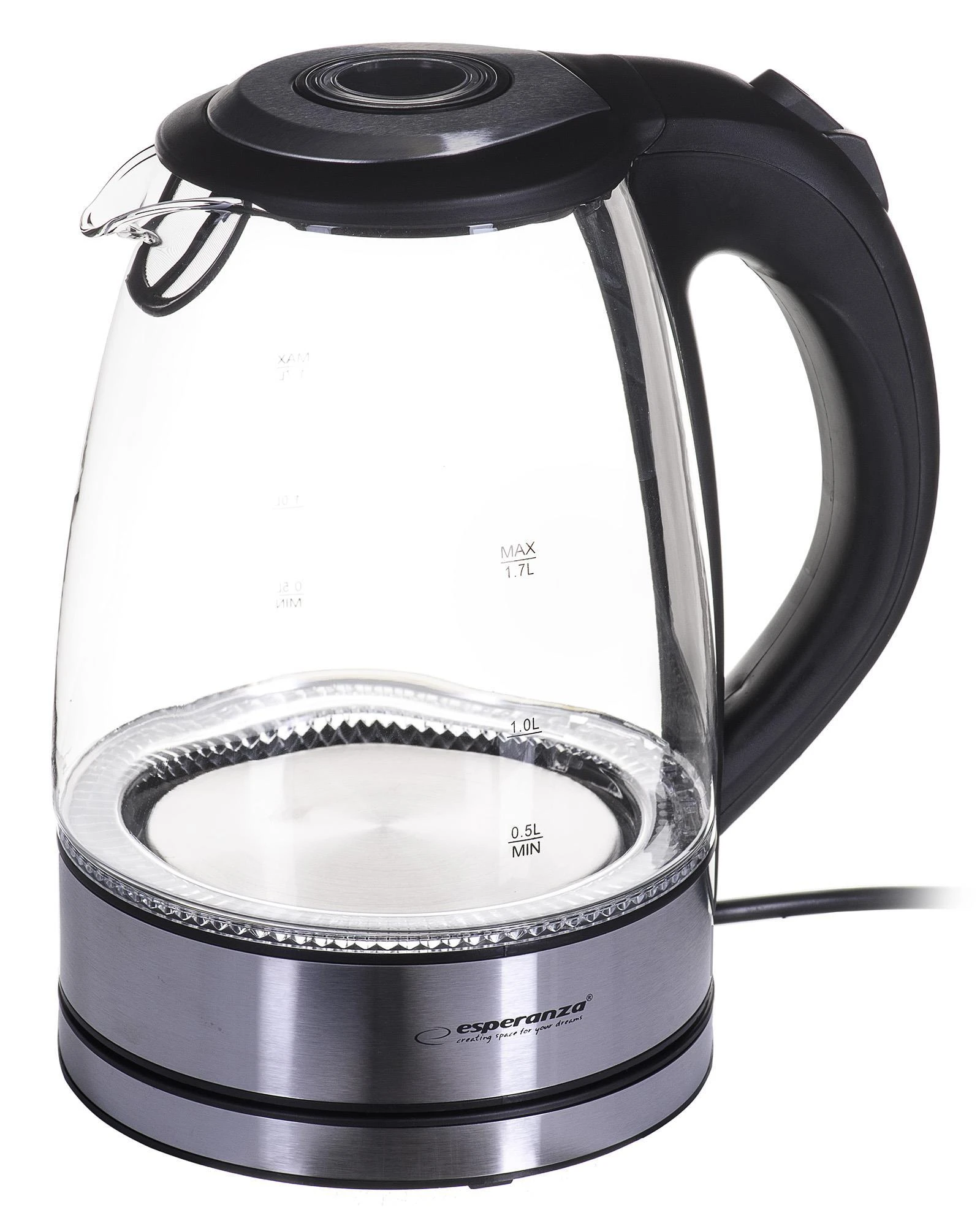 Virdulys electric Esperanza Tugela EKK012 (2200W 1.7l, juodos spalvos)