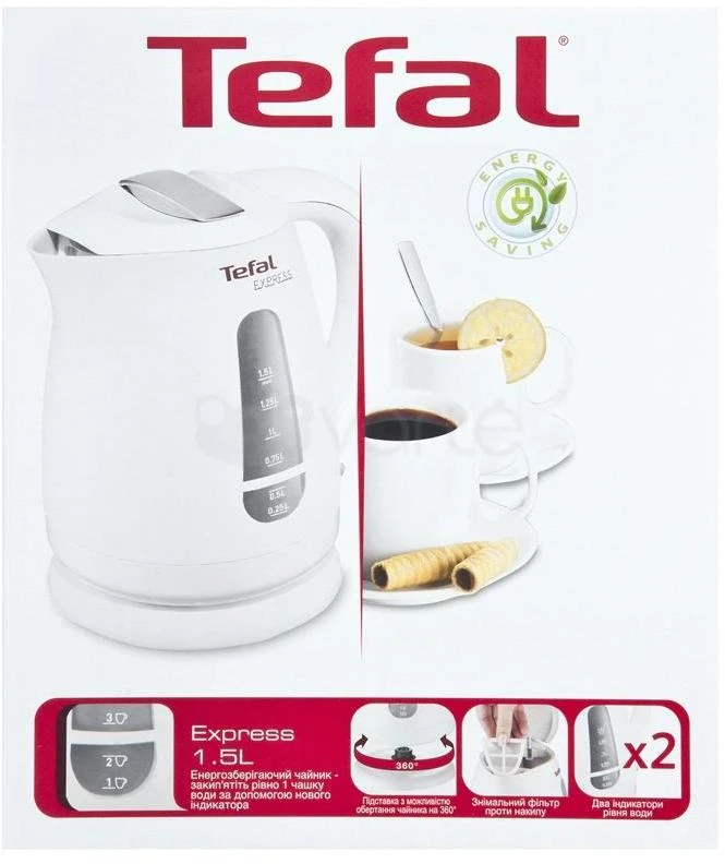 Tefal KO299130 Express elektrinis virdulys 1,5 L Balta 2200 W