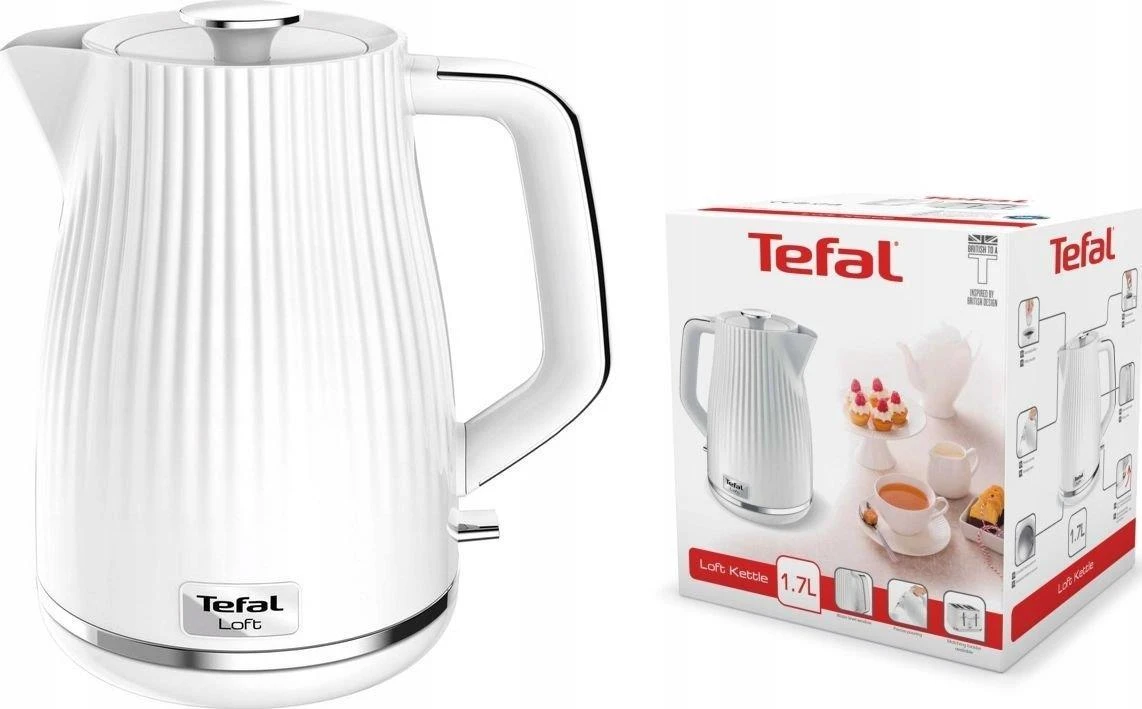 Elektrinis virdulys Tefal Loft White KO2510, 2400 W, 1.7l, baltos spalvos