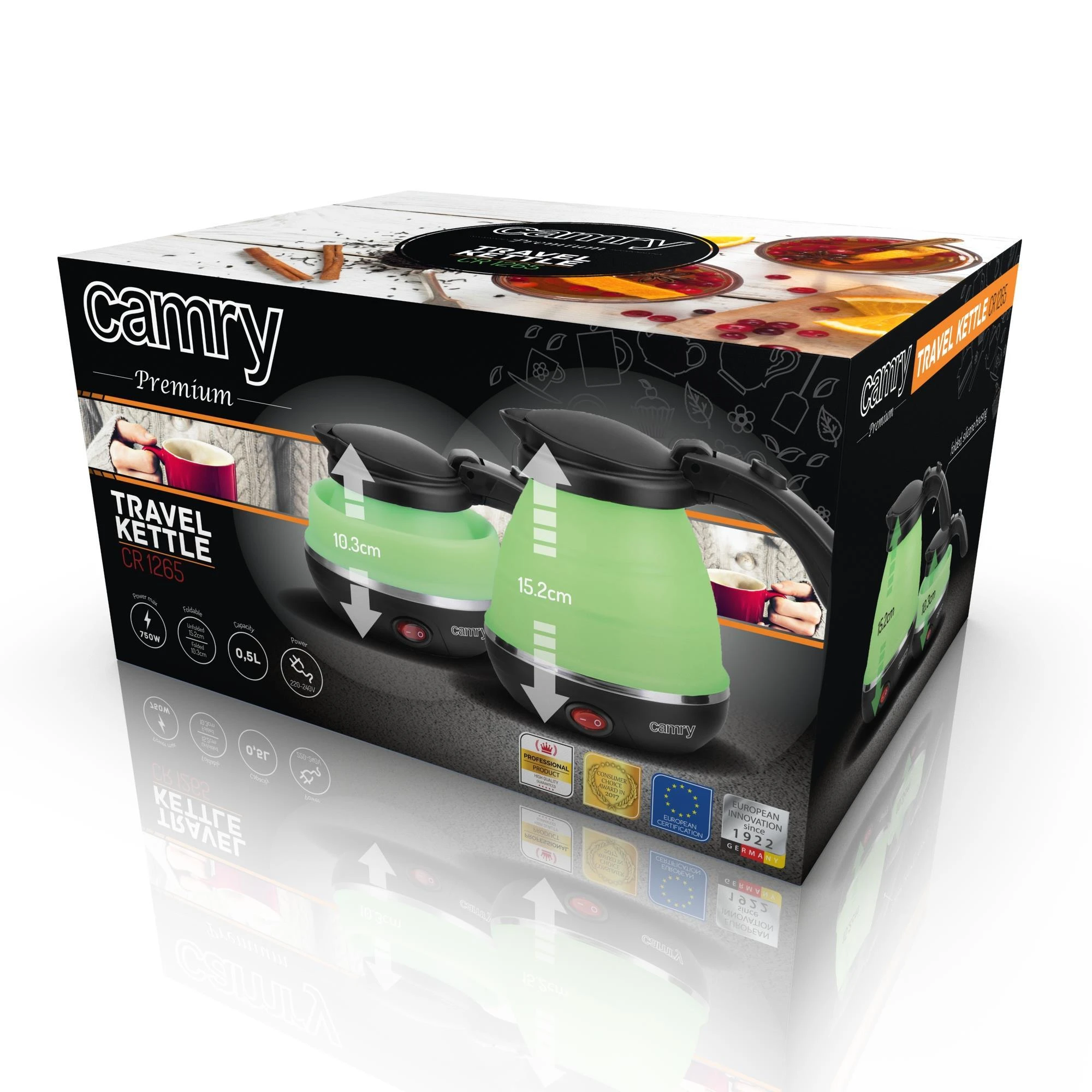 Camry | Travel Virdulys | CR 1265 | Electric | 750 W | 0.5 L | Plastic | Žalias