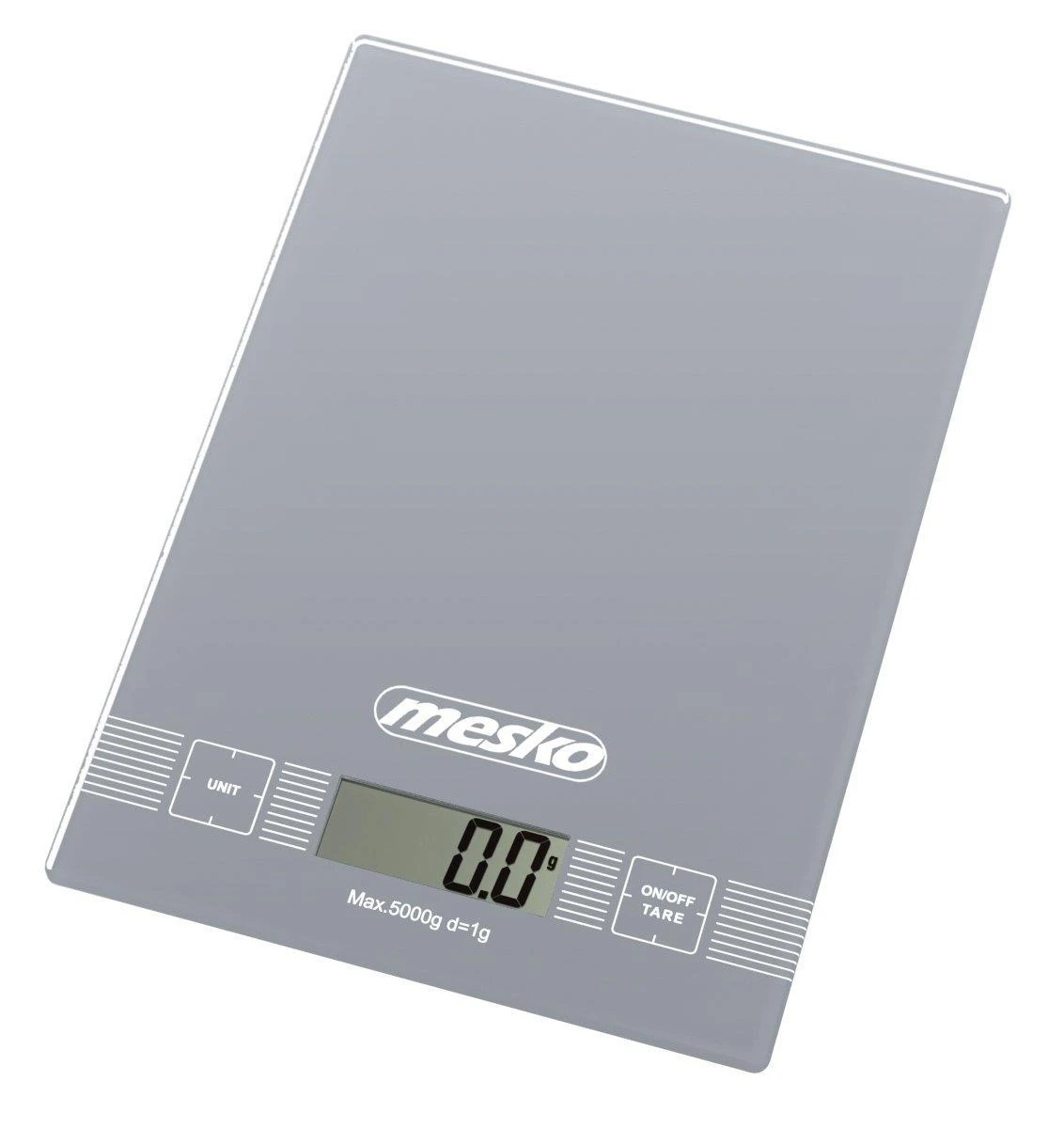 Virtuvinės svarstyklės Mesko | Virtuvės svarstyklės | MS 3145 | Maksimalus svoris (talpa) 5kg | Graduacija 1 g | Ekrano tipo LCD | Sidabrinis