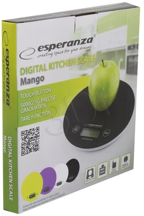 Virtuvinės svarstyklės ESPERANZA EKS003K MANGO (juodos)