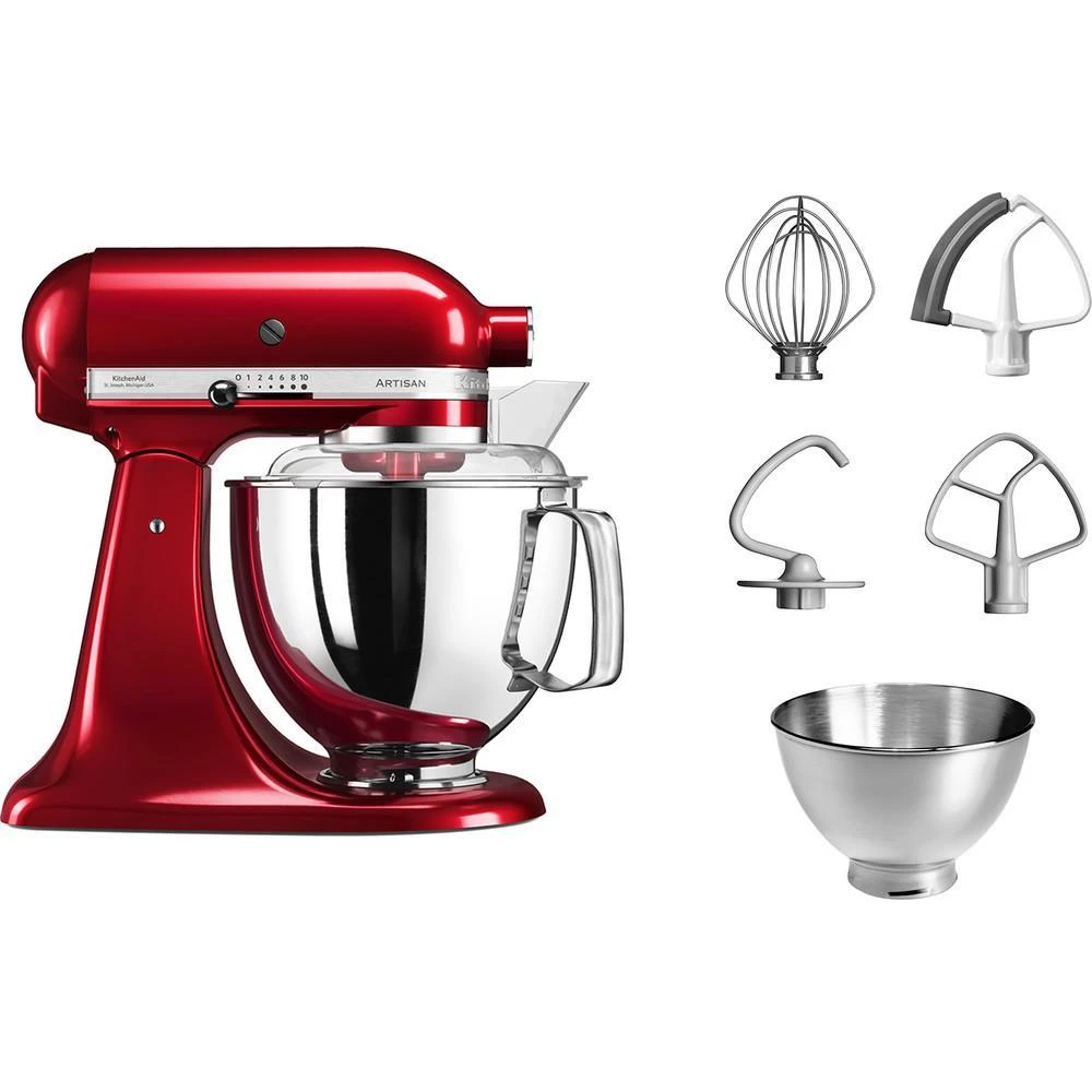 Virtuvinis kombainas KITCHENAID 5KSM175PSECA Artisan Elegance, Raudonos spalvos