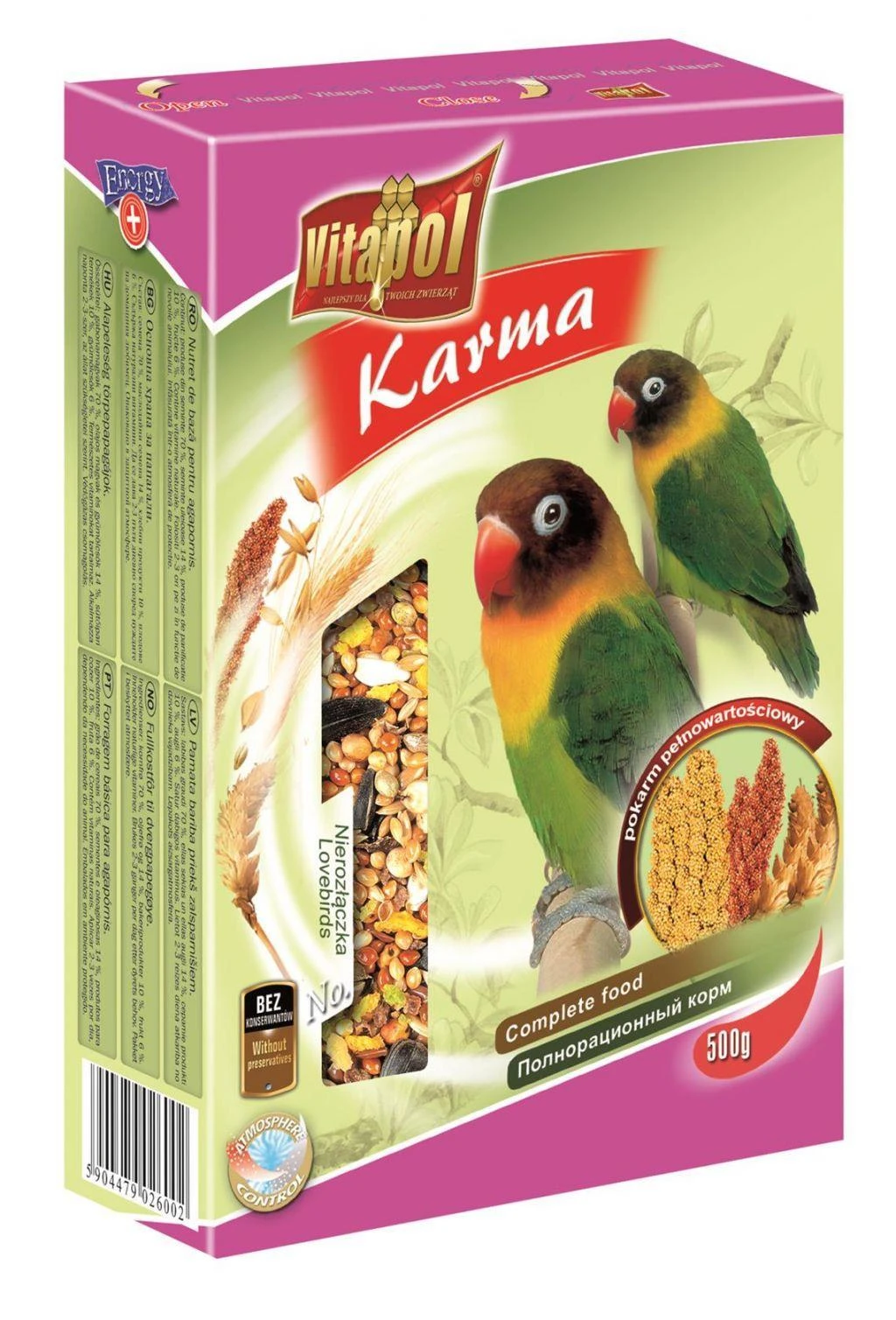 Vitapol visavertis lesalas Neišskiriamoms papūgėlėms 500g.